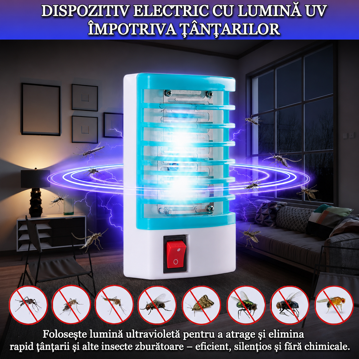 Aparat electric impotriva tantarilor mustelor,acarienilor silentios